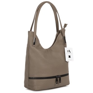 Geanta dama din piele naturala DiAmanti Tuscania Taupe Închis